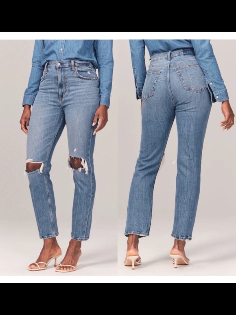 Abercrombie & Fitch Ankle Straight Ultra High Rise Curvy Jean